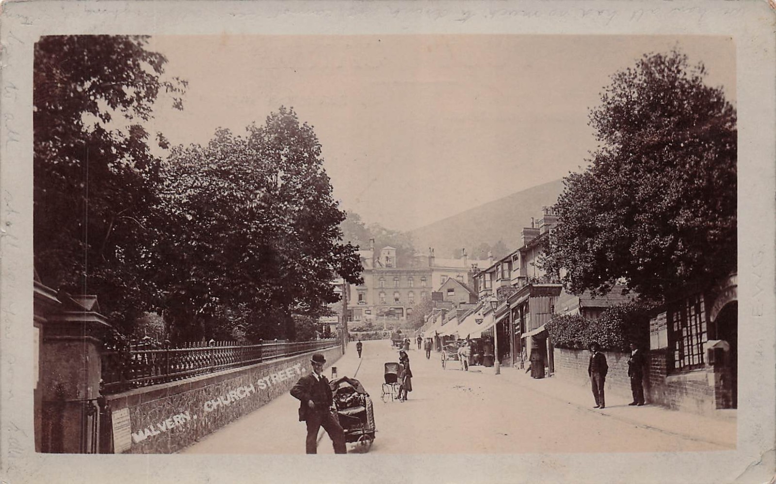 Malvern England Church Main Street Early 1900s Vtg Postcard J47