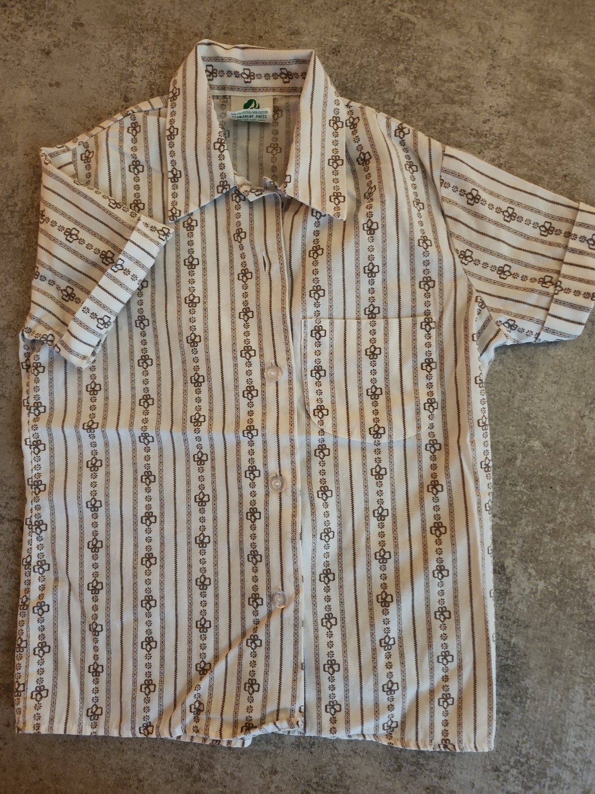 Vintage 1986 Girl Scout Short Sleeve Shirt Size 6