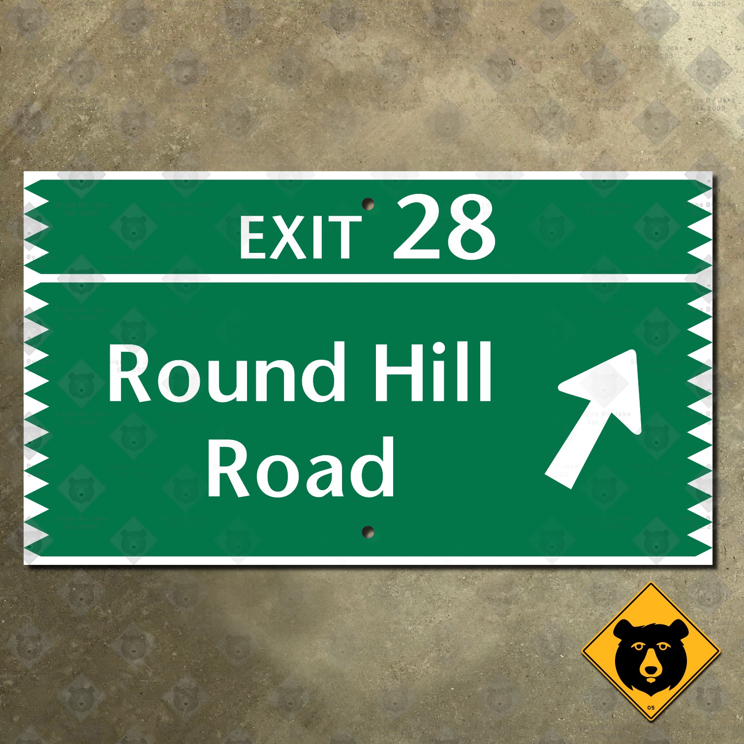 Connecticut Merritt Parkway Exit 28 Round Hill Road highway sign 21x12