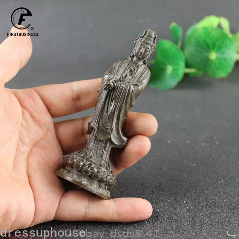 Retro Bronze Buddha Statue Home Crafts Collection Handmade Decoration Gift