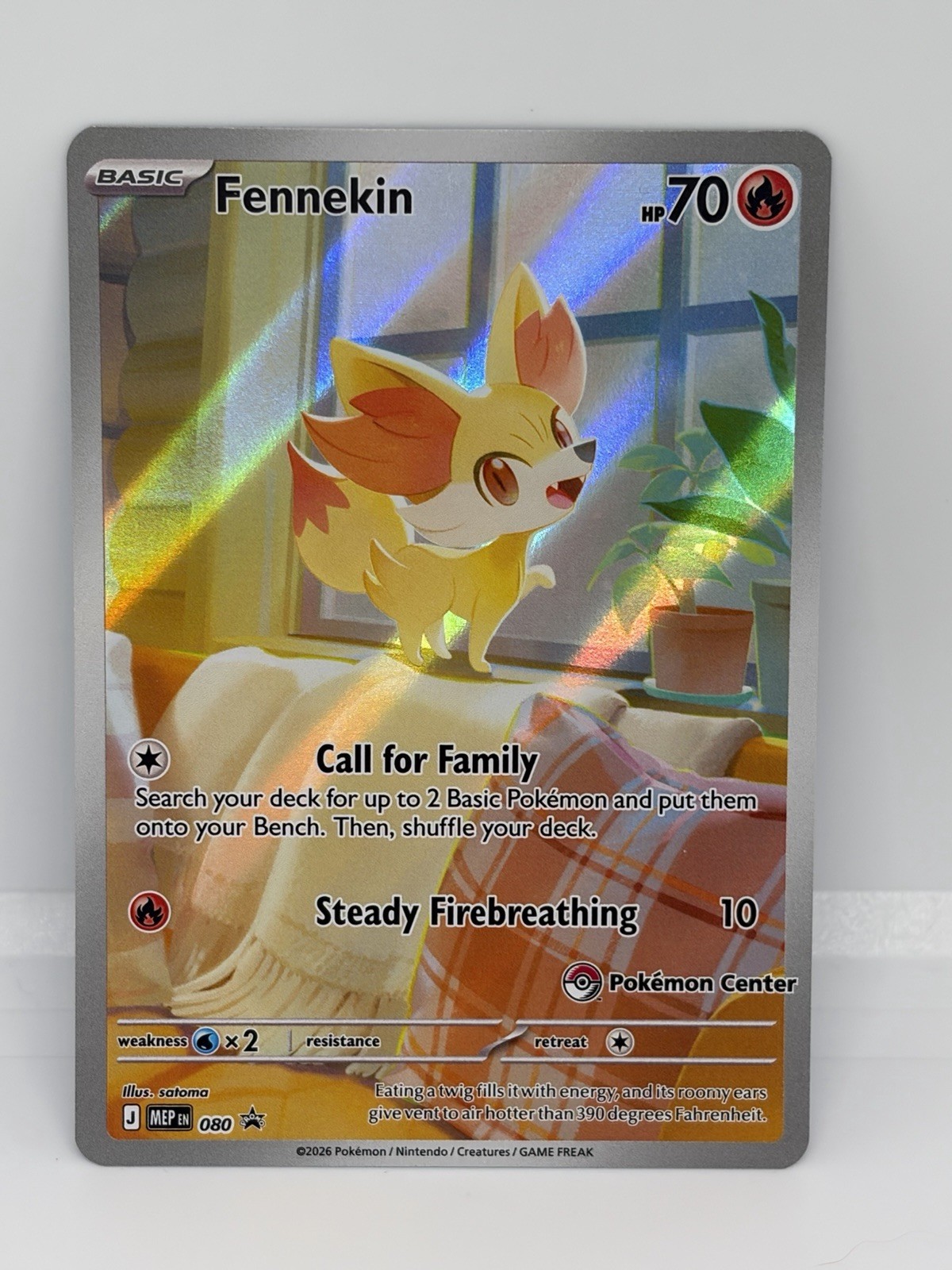 Fennekin MEP 080 Pokemon Center Stamp - Black Star Promo NM