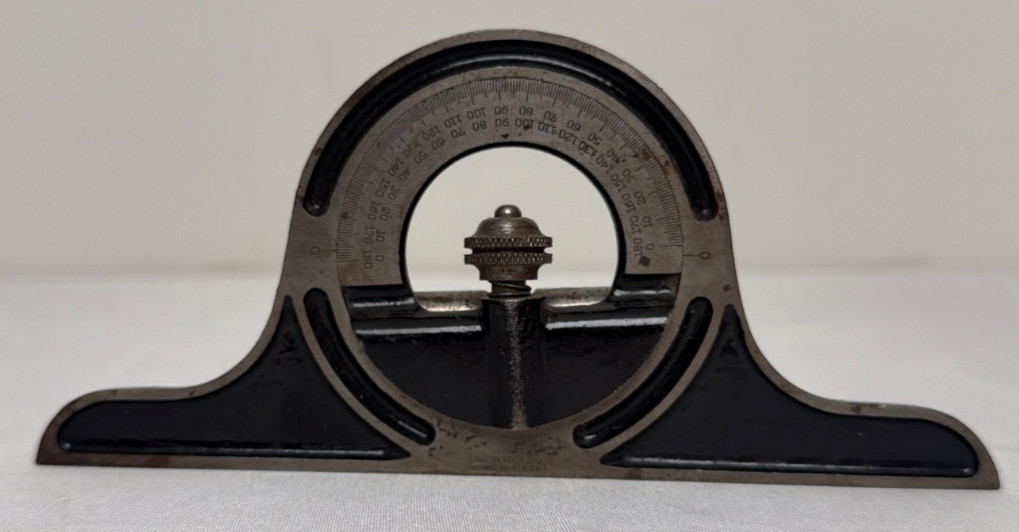 Vintage L.S. STARRETT NO. 490 PROTRACTOR HEAD. Level Works