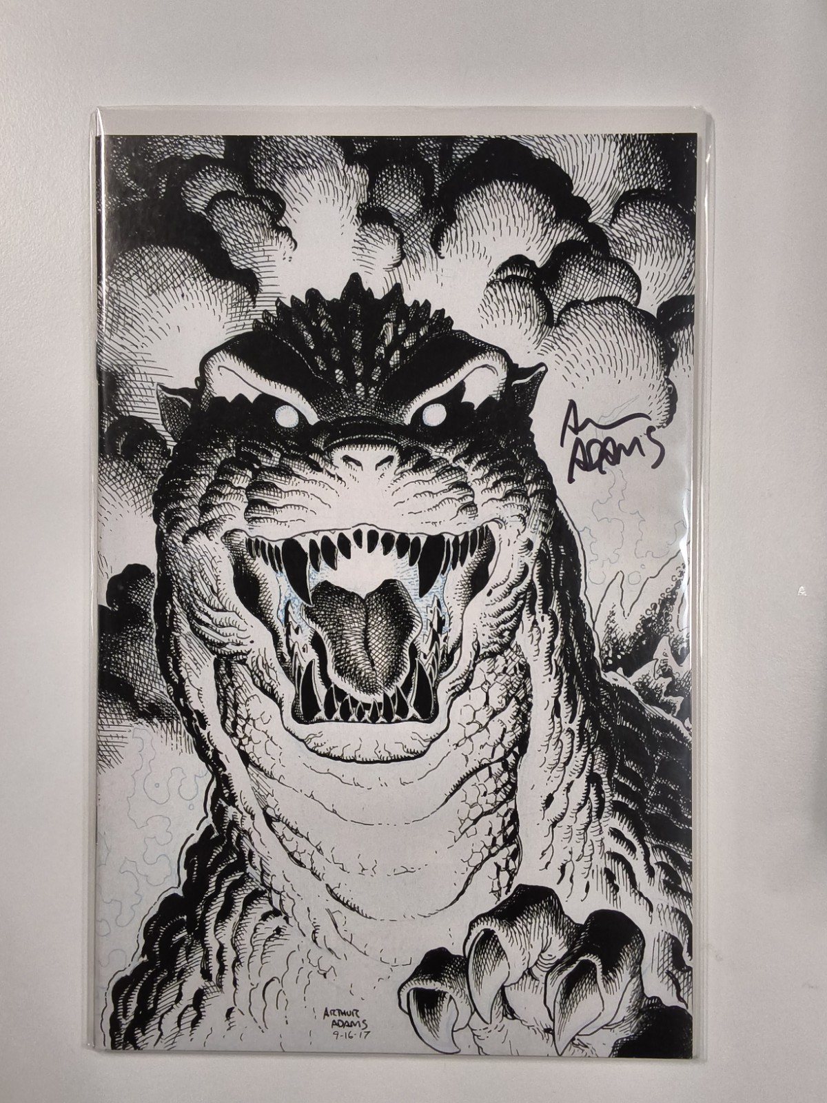Godzilla\'s Monsterpiece Theater #1 Arthur Adams NYCC Sketch Ltd 500 Signed w/COA