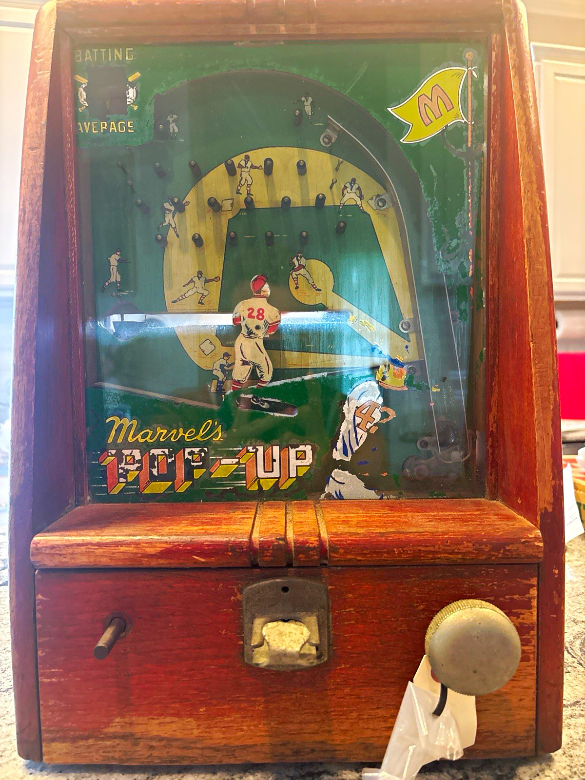 Vintage Marvel’s Pop-Up Baseball Coin Op Arcade Game c.1940 Original Complete