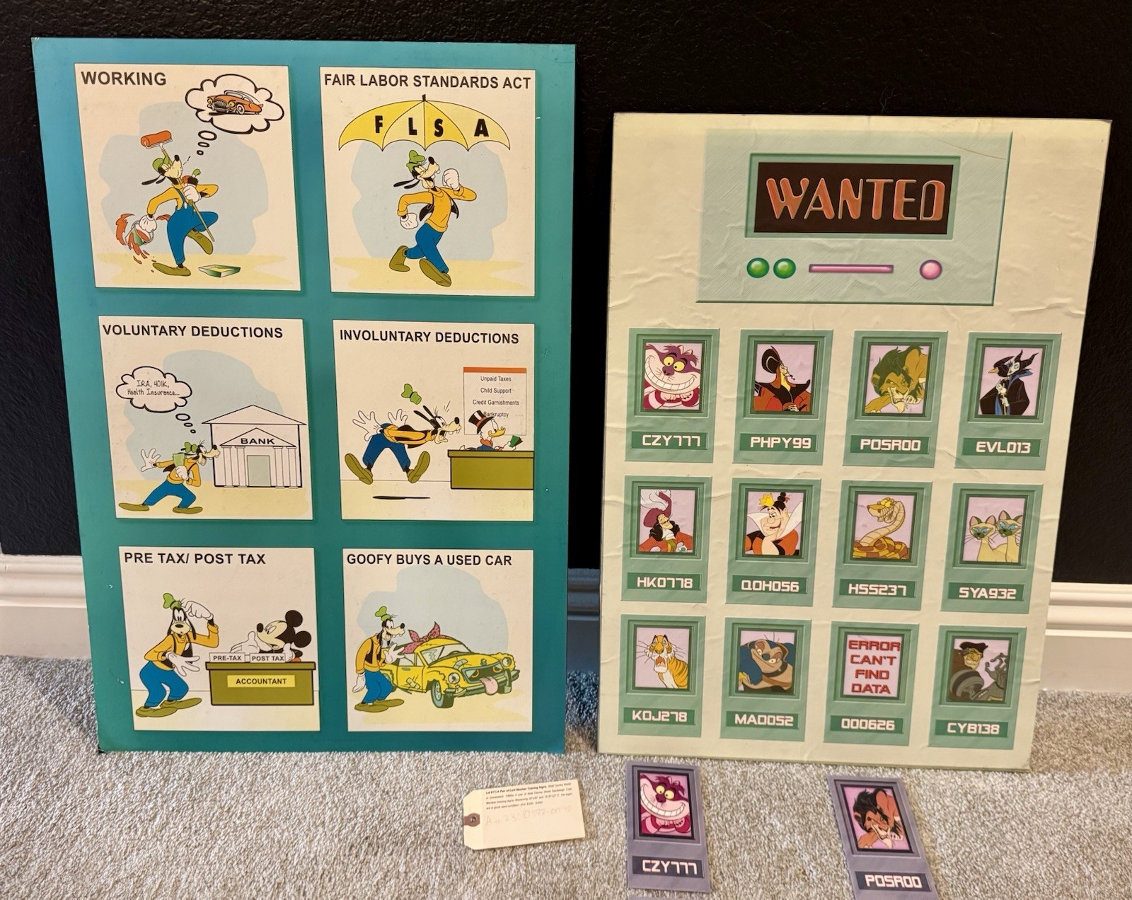 VINTAGE  90s DISNEY CAST MEMBER EMPLOYEE TRAINING Manual 2 X Posters Signs  READ