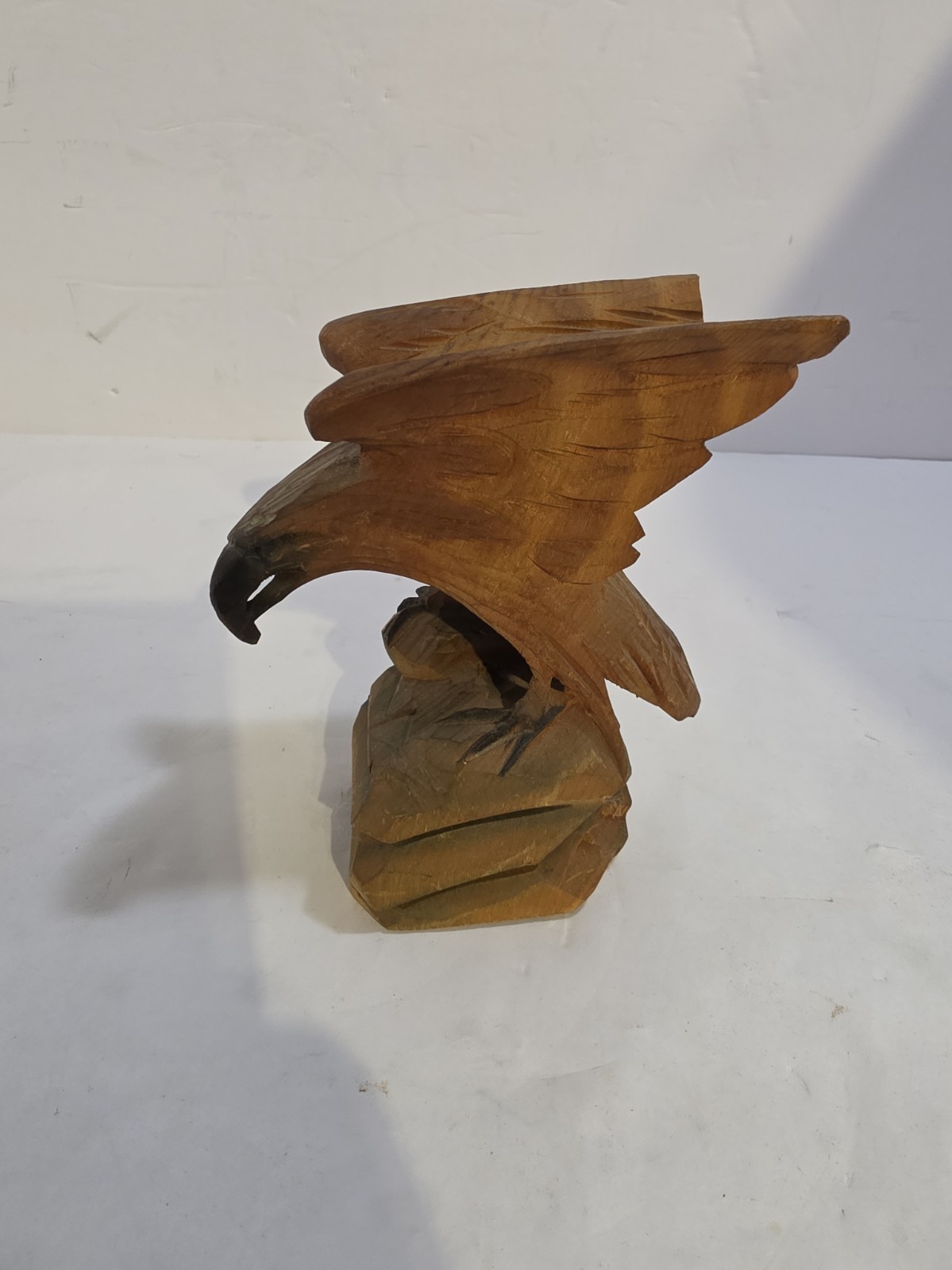 Vintage Hand Carved Wooden Eagle Statue Figurine Ludwig Roger Vintage Hand Carved Wooden Eagle Statue Figurine Ludwig Roger