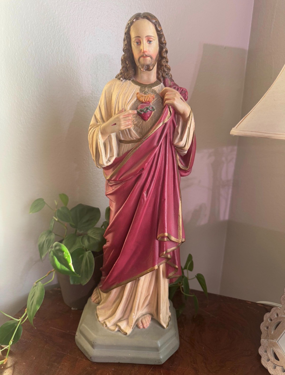 Vintage Sacred Heart of Jesus Statue | Large 21.5
