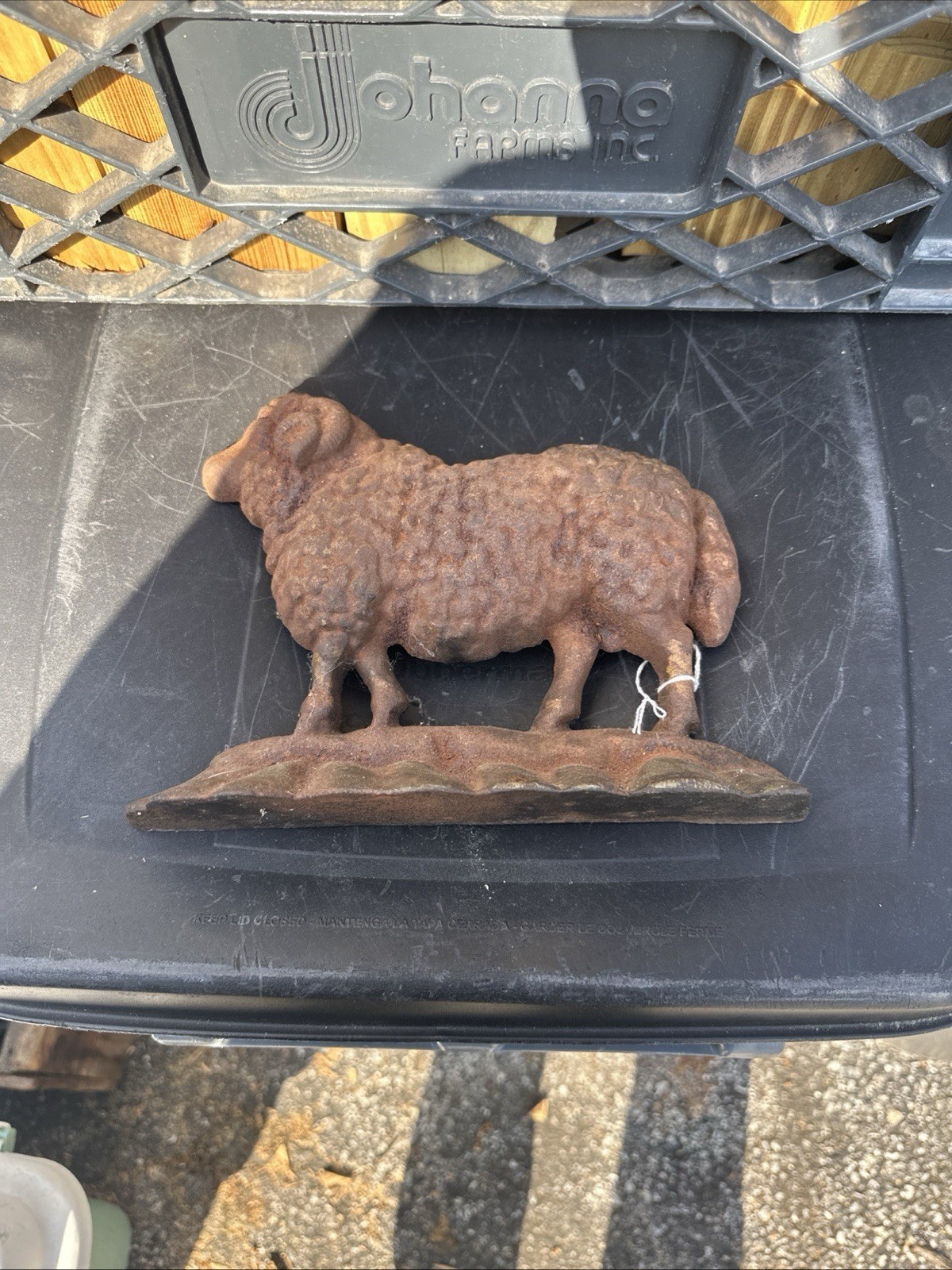 Vintage Solid Cast Iron Ram Door Stop Collectible- 4.14 LB. 9.50”L 7.50H”