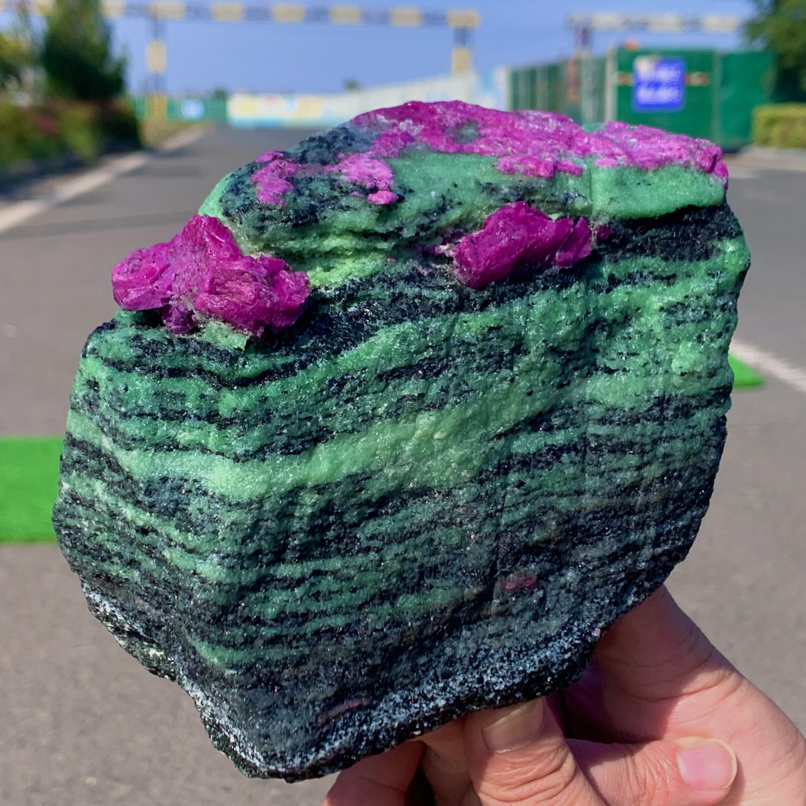 4.07LB Natural green Ruby zoisite (anylite) crystal Chakra Healing Energy