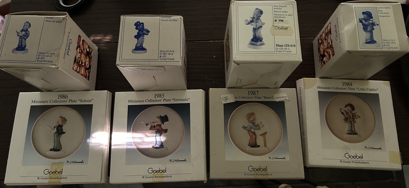 Vintage 1984-1987 MJ Hummel Little Music Makers Plates & Figures Compete Set