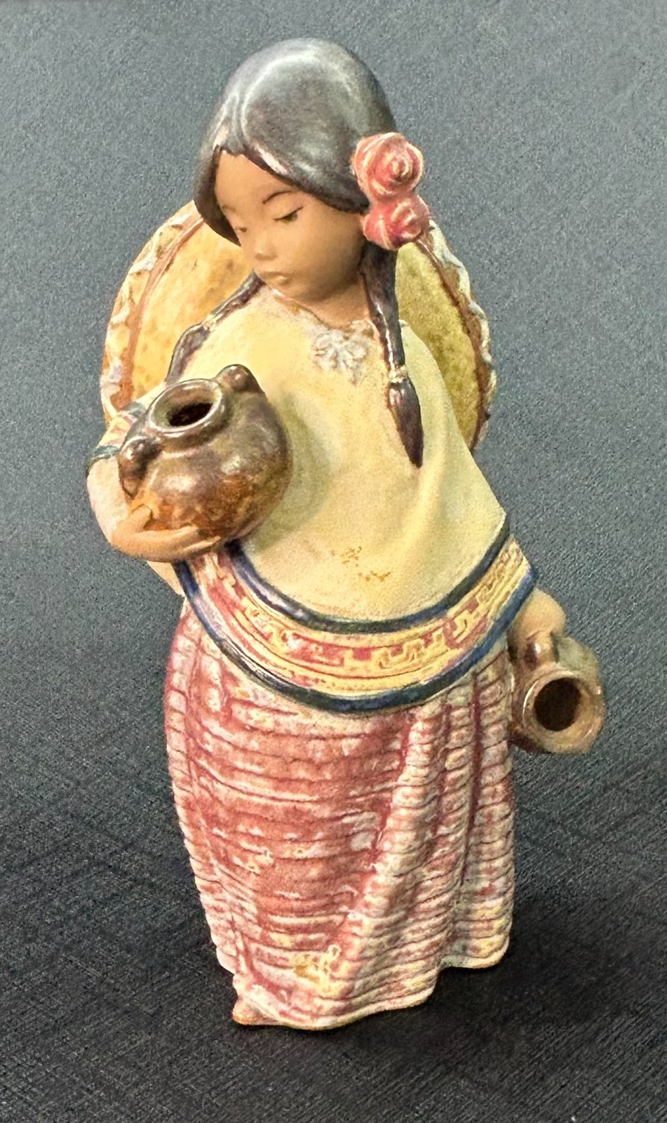 Vintage Lladro Pepita with Sombrero Gres Figurine 12140 Mexican Girl Retired