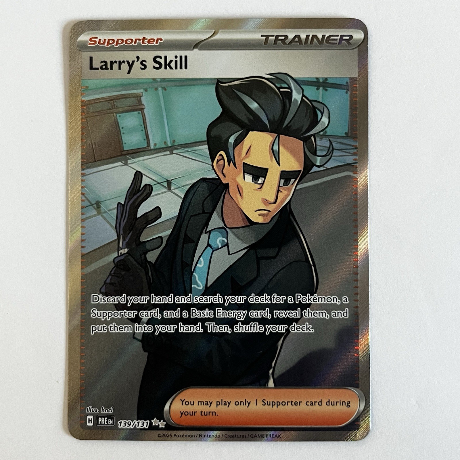 Pokemon Larry\'s Skill 139/131 Prismatic Evolutions Ultra Rare Trainer 2025 NM