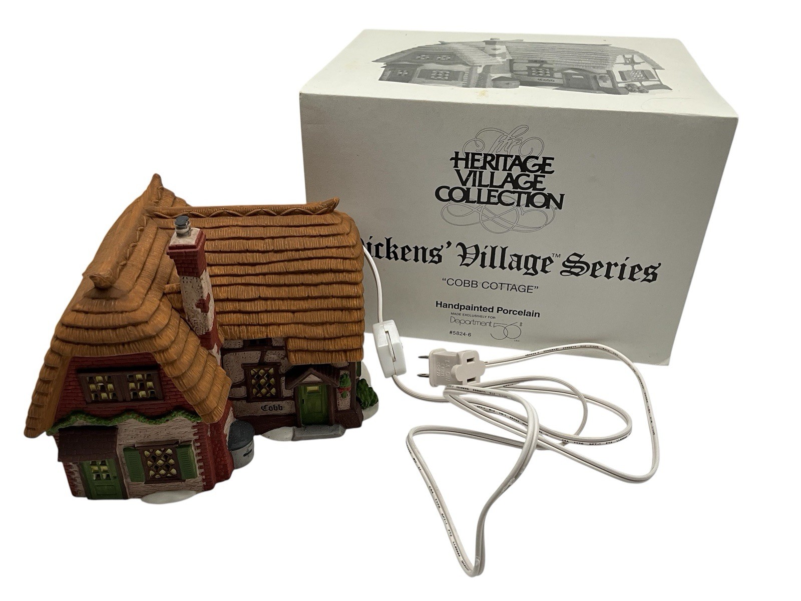 Dept. 56 Dickens Village Cobb Cottage Vintage 1994 Christmas Village Collectible