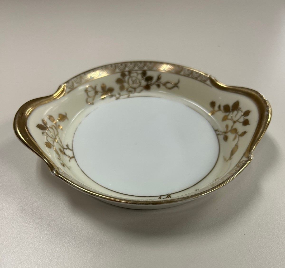 Vintage NIPPON Handpainted Gold Japanese Porcelain Dish