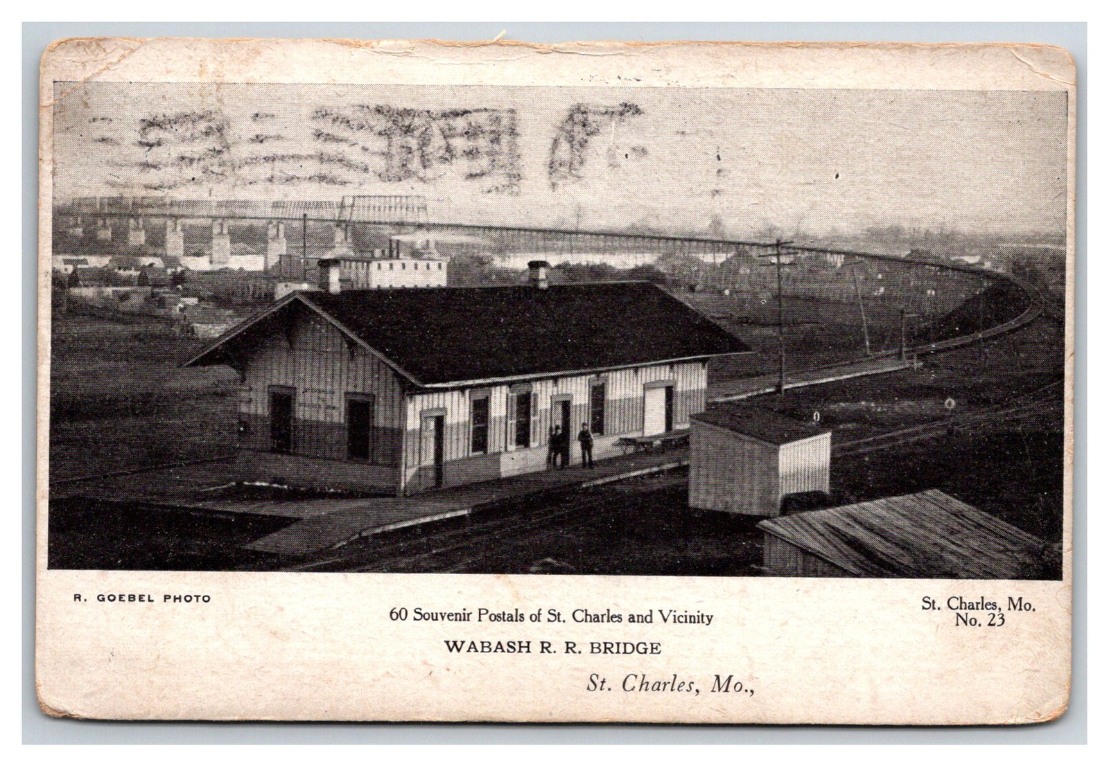 MKT KATY Railroad Depot & Wabash bridge ~ St. Charles Missouri Mo