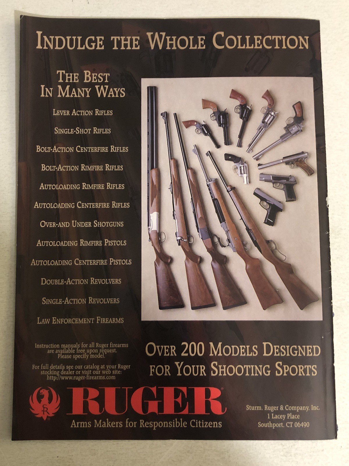 1997 Sturm Ruger Firearms Print Ad Advert pa9