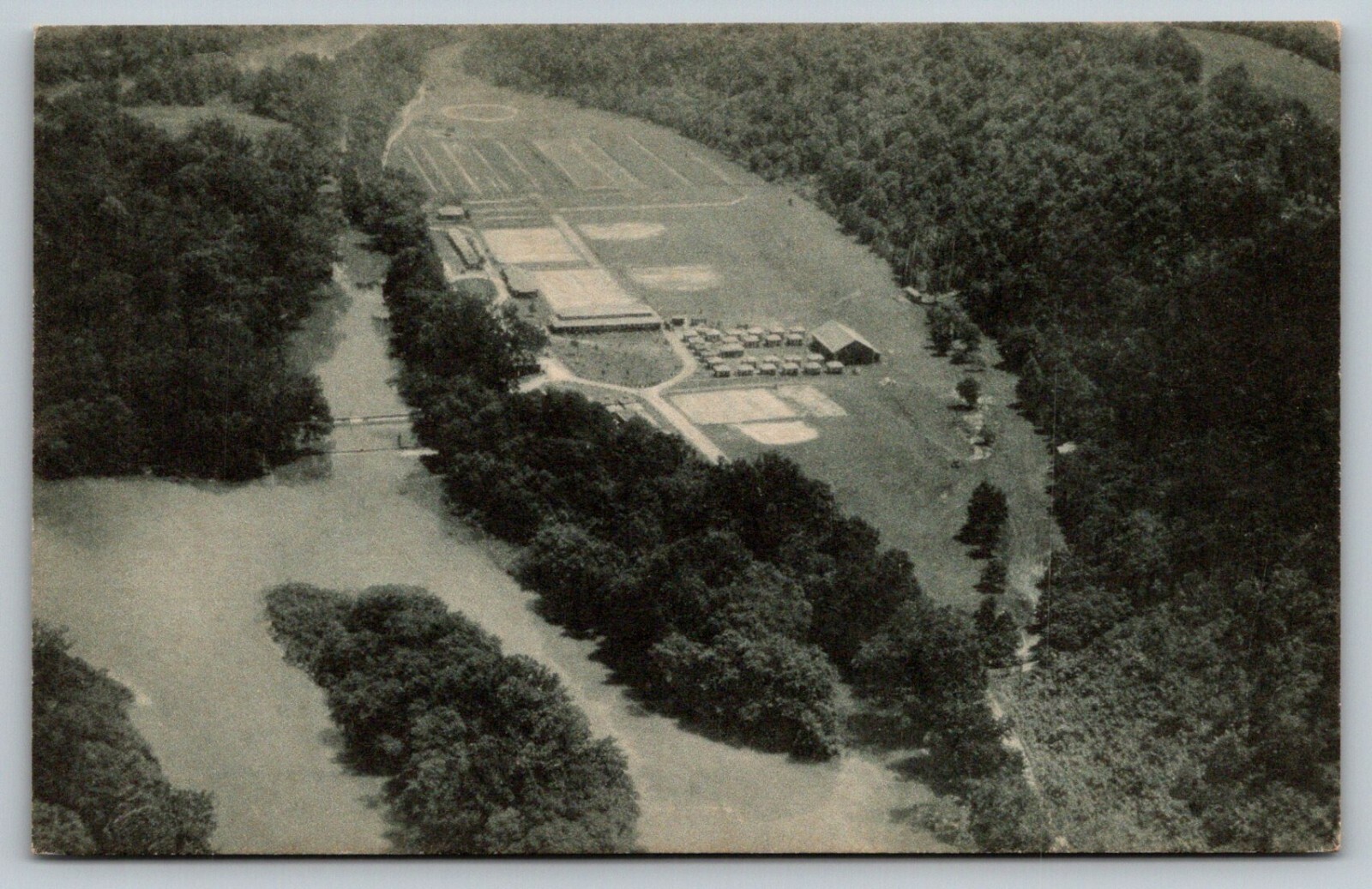Lewisburg West Virginia~Summer Camp for Boys Shaw-Mi-Del-Eca~Aerial View~1940s 