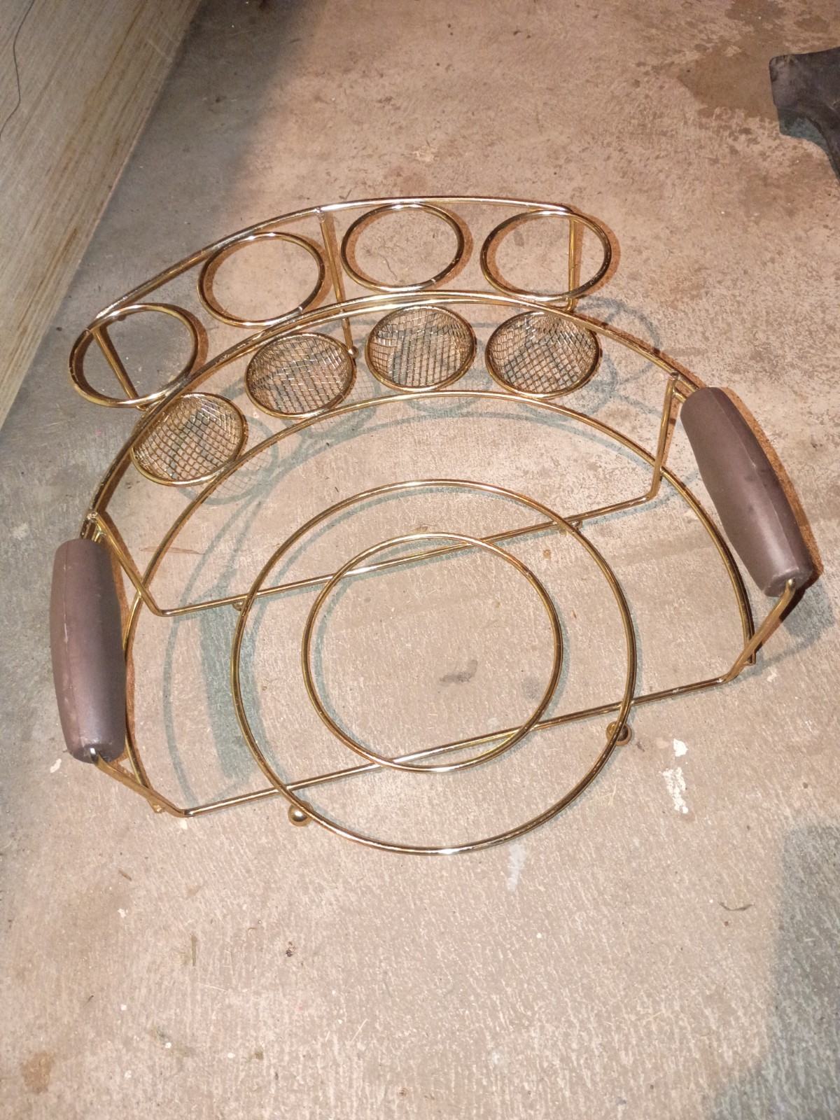 Vintage Retro Gold Buffet Caddy