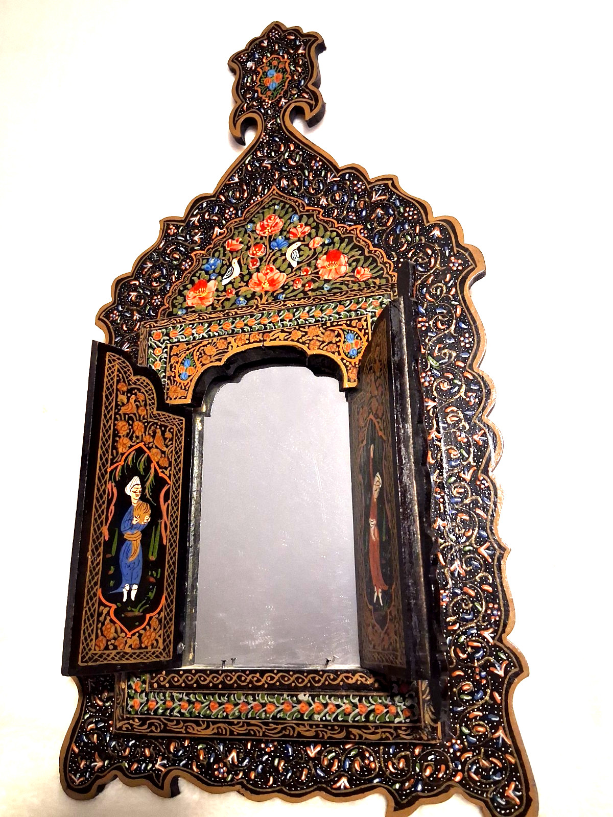 Oriental hand Made Painted Islamic Khatamkari 2 doorwooden wall mirror 19 Oriental hand Made Painted Islamic Khatamkari 2 doorwooden wall mirror 19