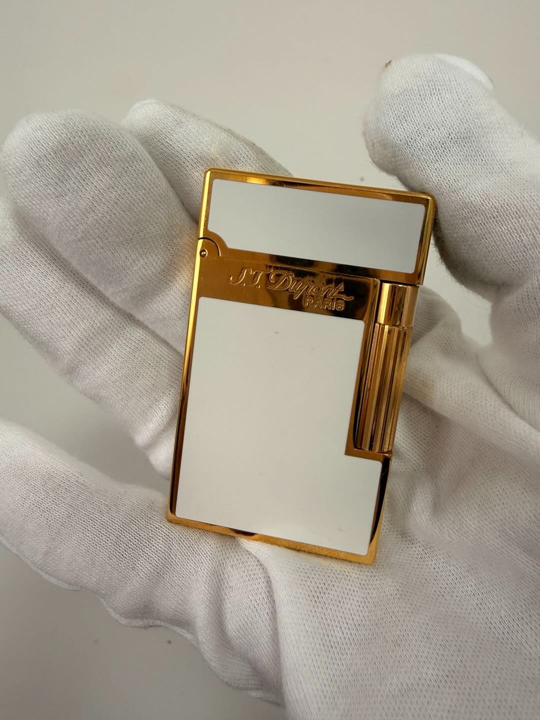 S.T. DUPONT Ligne 2 Single Flame white Lacquer vintage Lighter with gift box