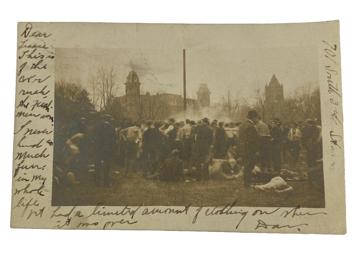 University of Illinois Color Rush 1905 Photo Champaign IL~ Antique RPPC Postcard