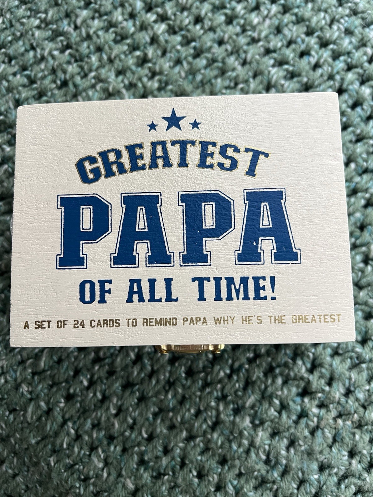 Eccolo Greatest Papa of All Time Wooden Keepsake Box 24 Cards Dad Gift NEW