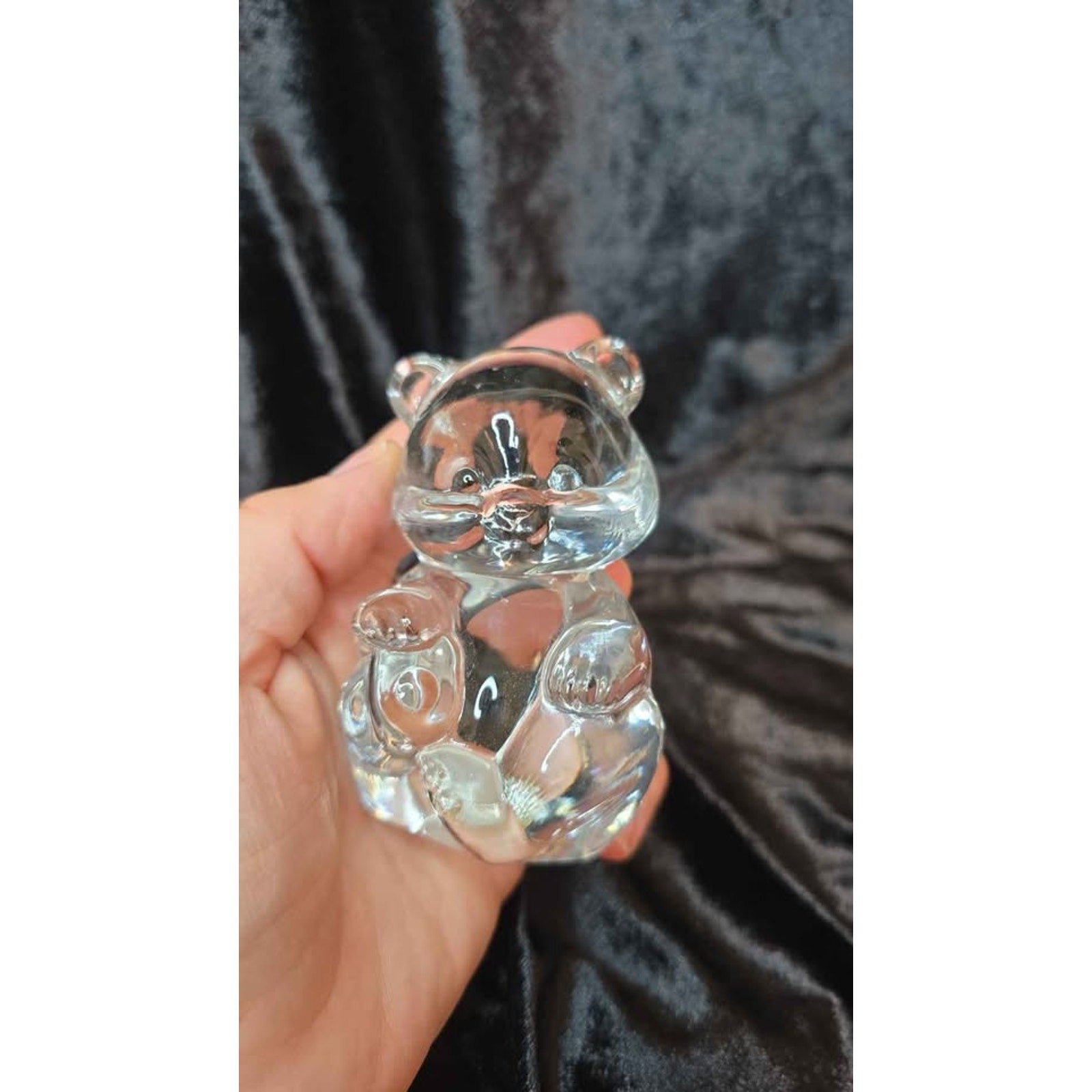 Vintage Fenton Clear Glass Bear Figurine 3.5 inch Tall