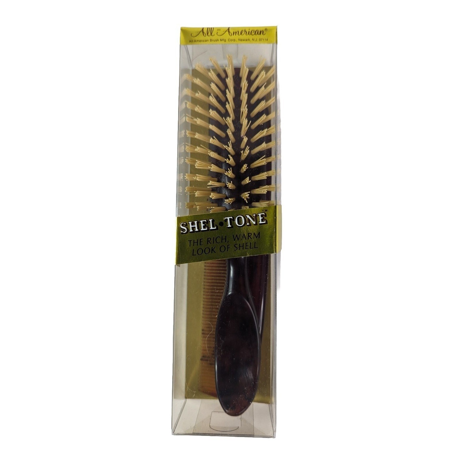 Vtg All American Brush Co Shel Tone Hair Fuller Brush Era Comb NIB Salon Bristle