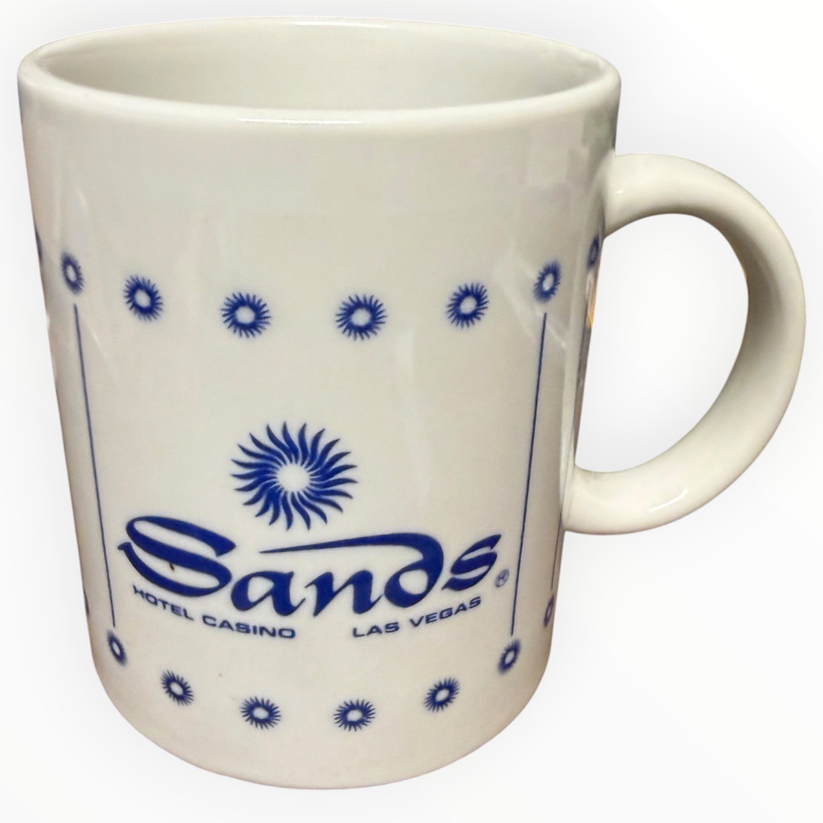 Vintage Sands Hotel Casino Las Vegas Coffee Mug Blue Logo Casino Souvenir