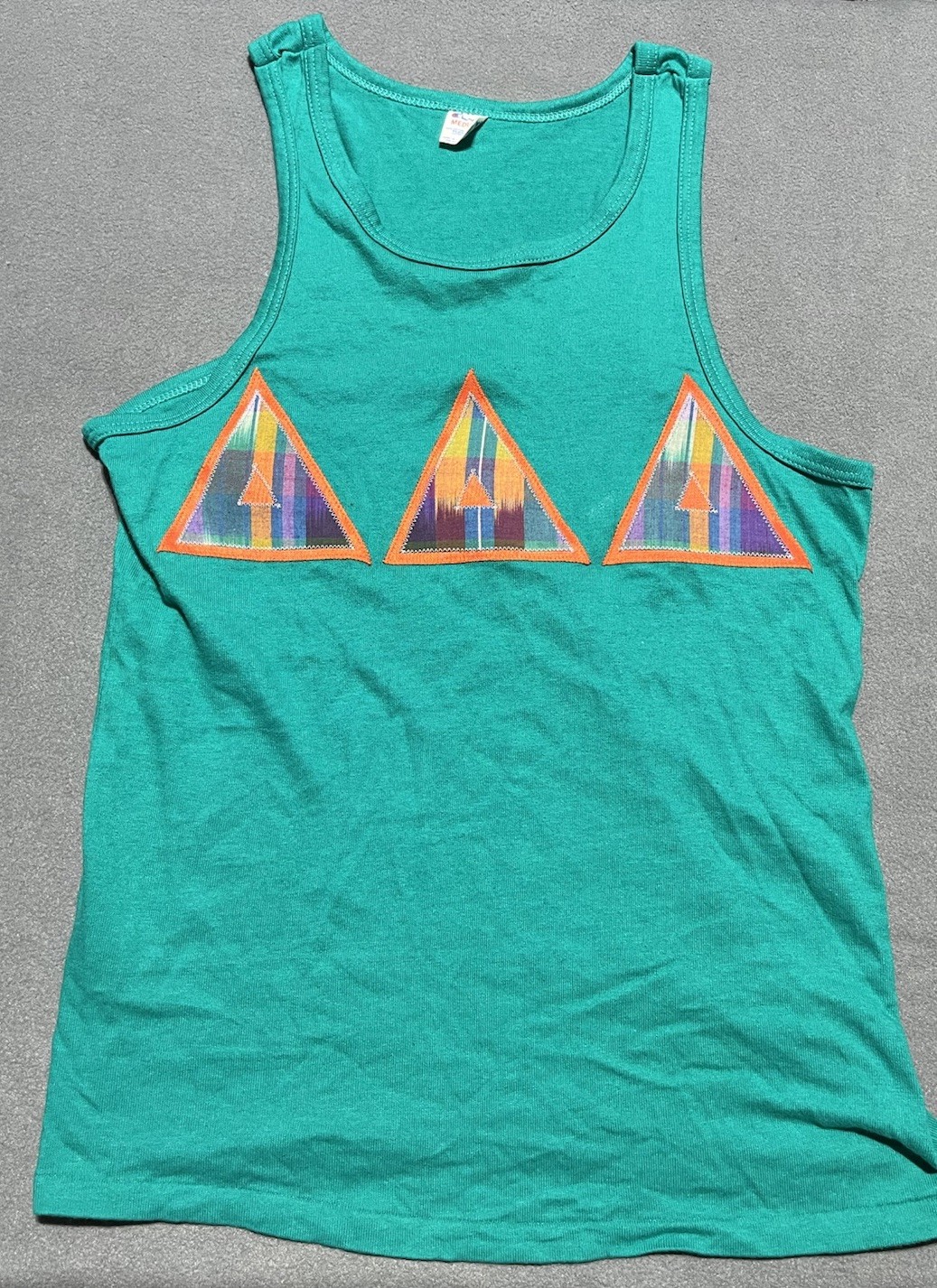 Vtg 90's Champion Tri Delta Delt T Shirt Tank Top Greek  ∆∆∆ Medium Sewn Patches