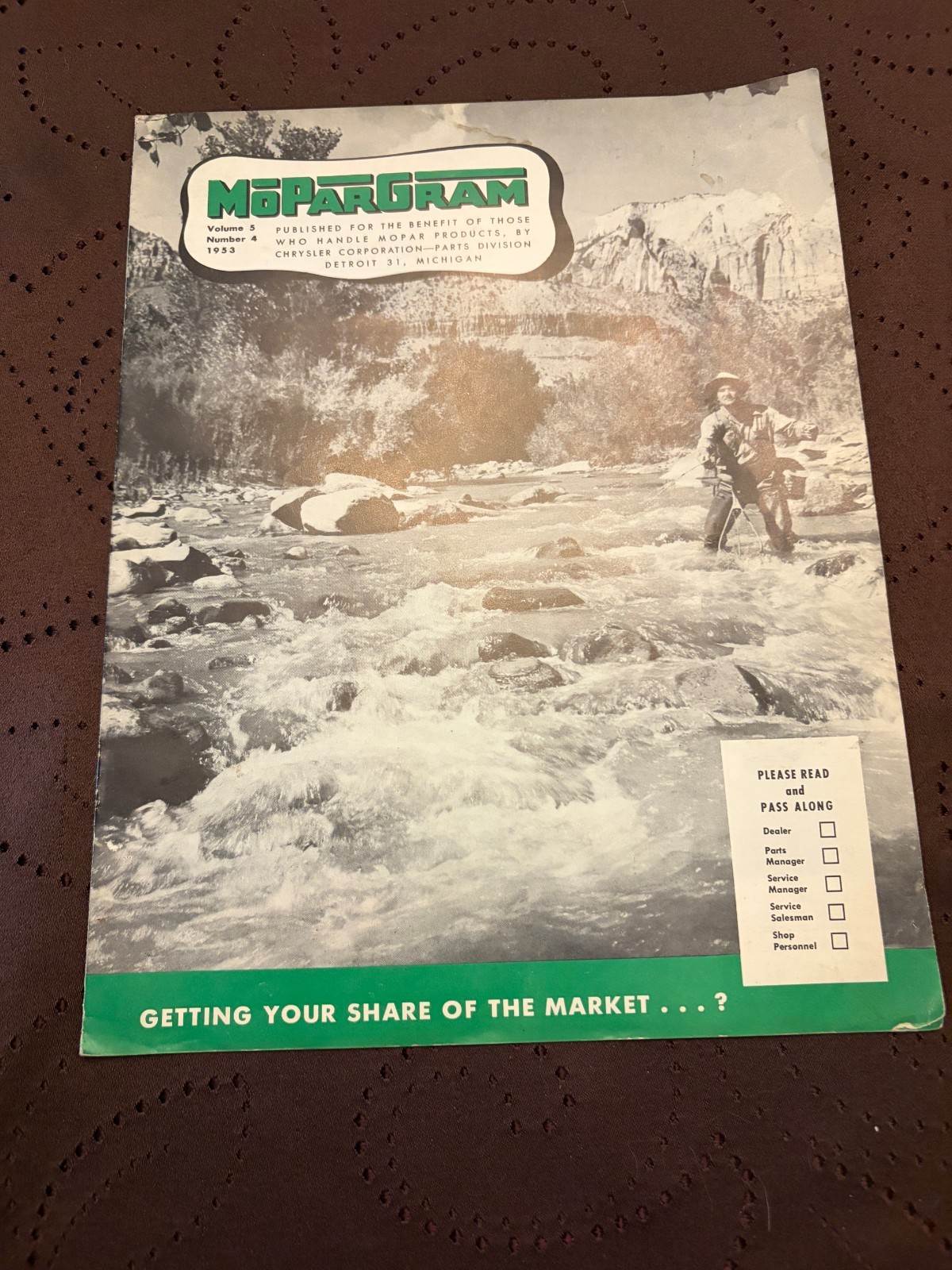Vintage 1953 Mopargram Magazine Vol 5 No 4 Chrysler Parts Division Dealership