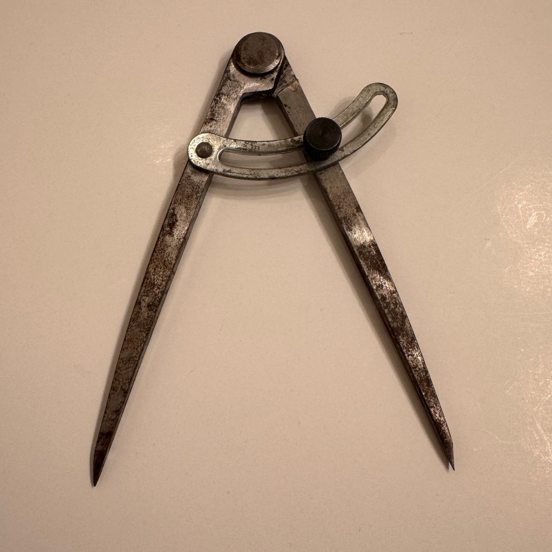 Vtg Engineer Wing Legged Divider Compass Heavy Duty Unmarked 6\