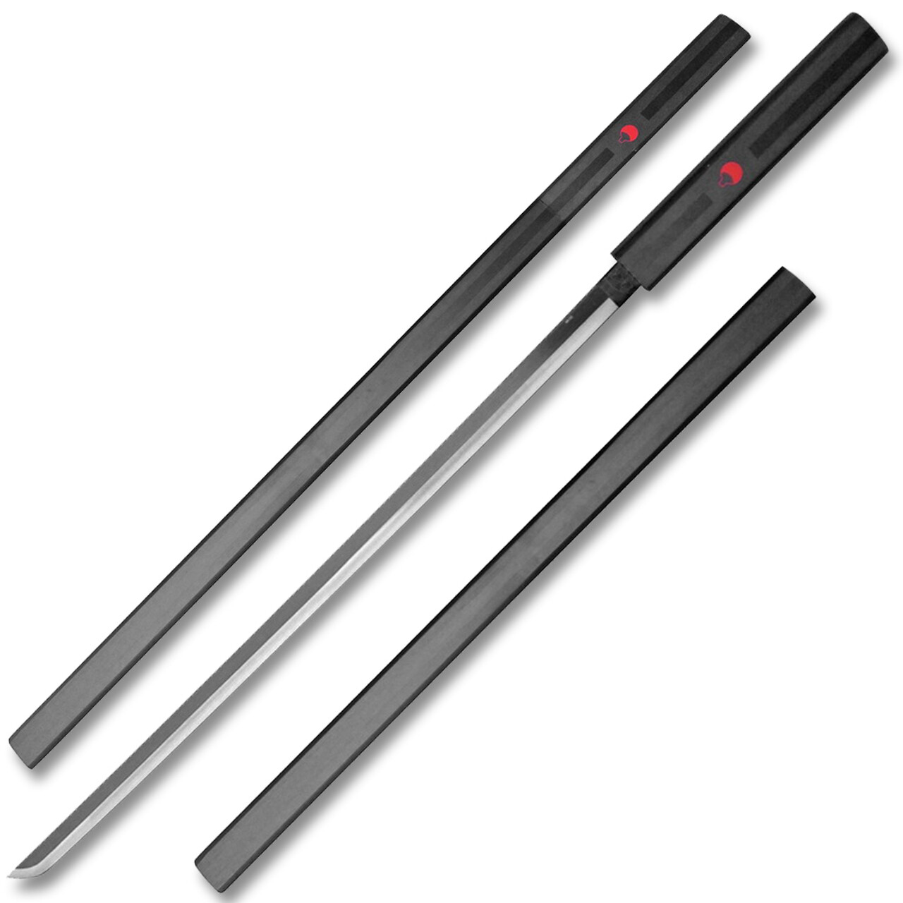 Black Sasuke Kusanagi Grass Cutter Steel Ninja Sword Katana Cosplay Straitblade Black Sasuke Kusanagi Grass Cutter Steel Ninja Sword Katana Cosplay Straitblade