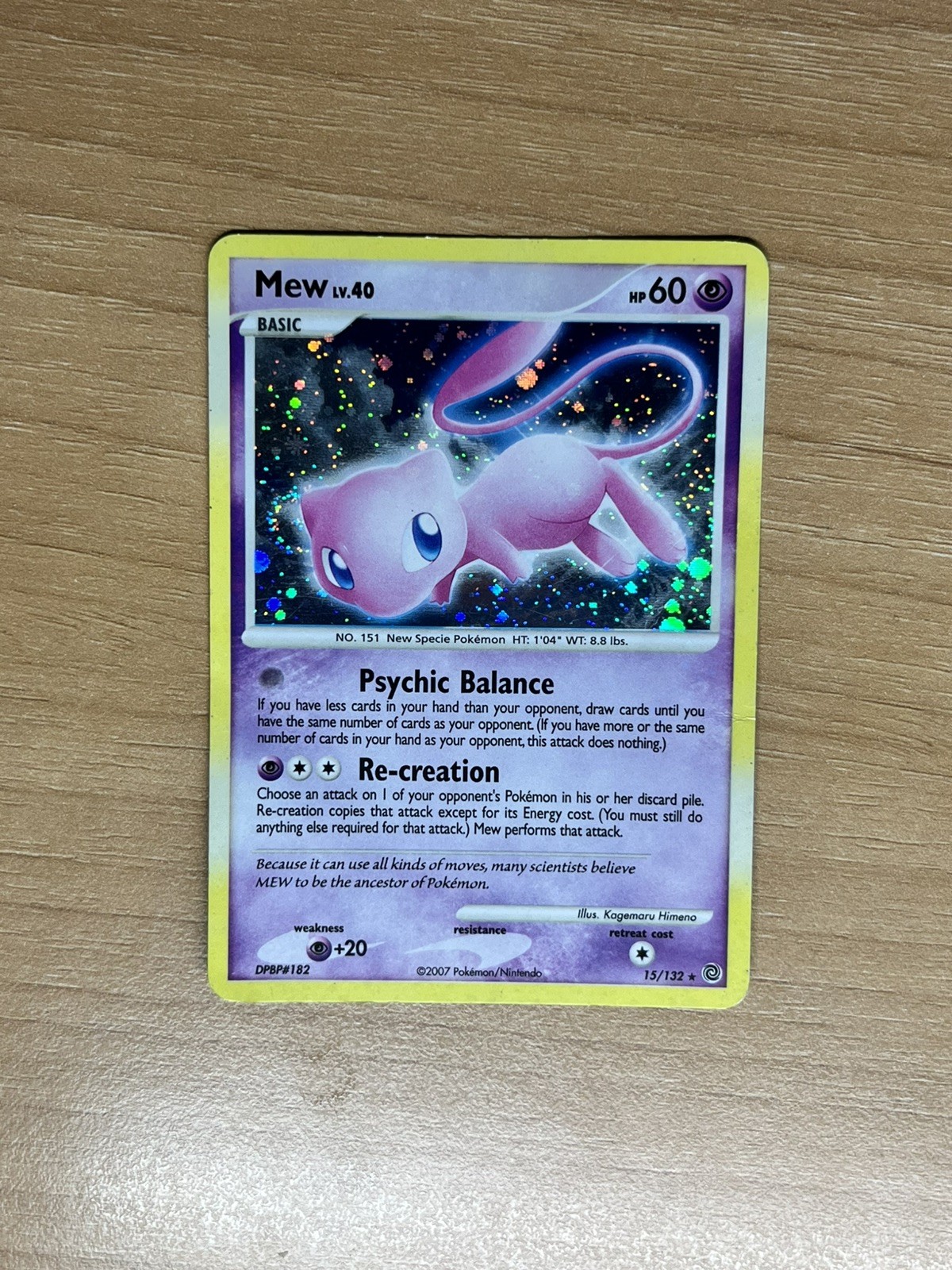 Pokemon Card Mew 15/132 Secret Wonders Diamond & Pearl Holo 2007 POOR Pokemon Card Mew 15/132 Secret Wonders Diamond & Pearl Holo 2007 POOR
