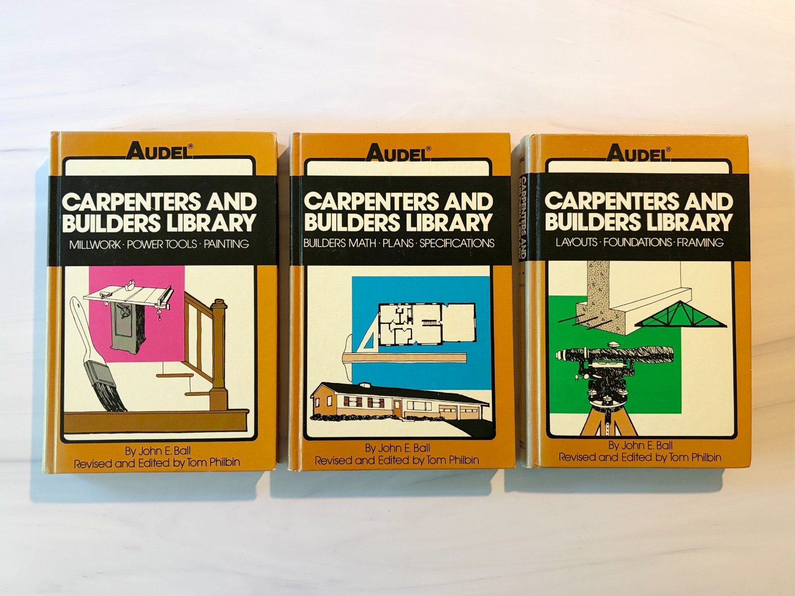Carpentry Books Set Audel Carpenters Builders Library HC 1982 Woodworking Framin