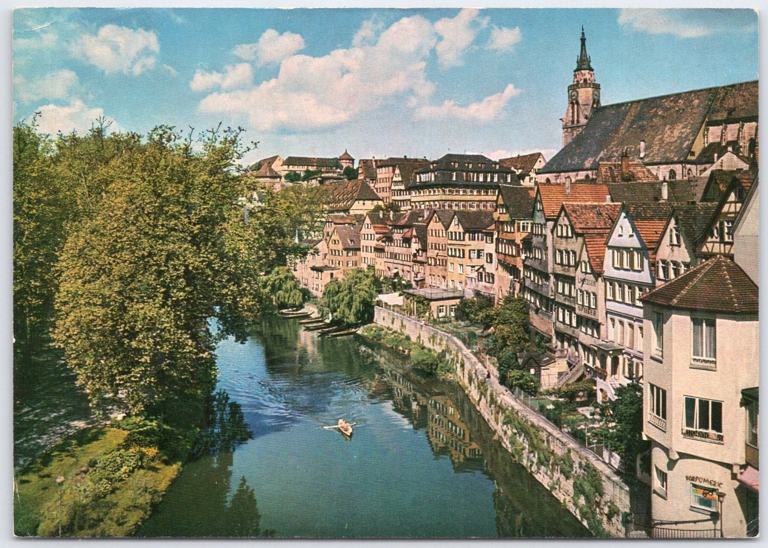 Vintage Tübingen Germany Am Neckar River Scenic Postcard 1960s