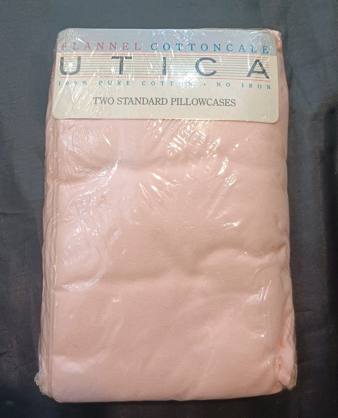 Vintage NOS Flannel Set Of 2 Standard PillowCases Peach 100% Cotton Utica Vintage NOS Flannel Set Of 2 Standard PillowCases Peach 100% Cotton Utica