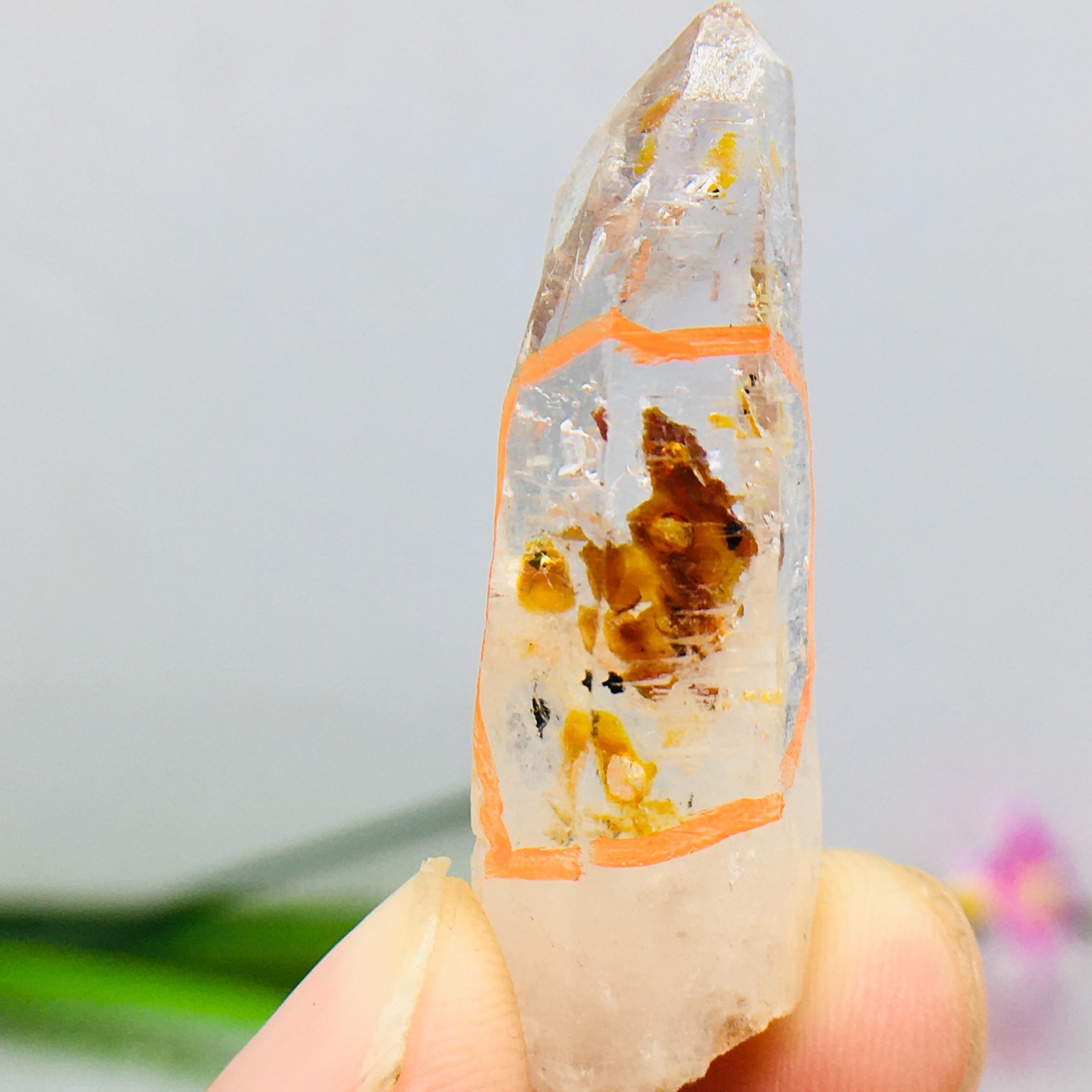 Herkimer Diamond fluorescence Oil bladder Crystal+ moving Bubble Droplets 29.4CT