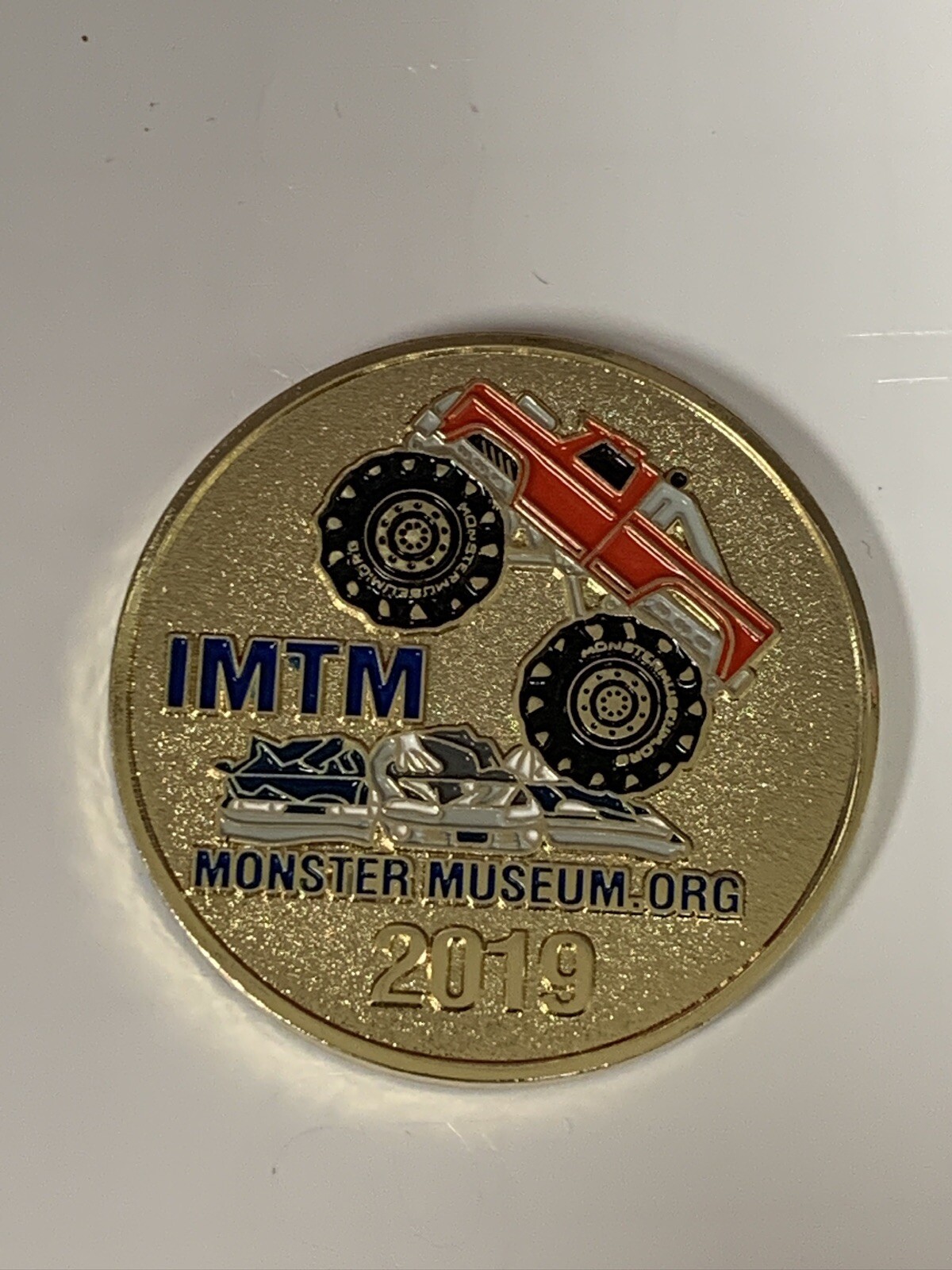 2019 International Monster Truck Museum Hall of Fame ceremony collectible coin.