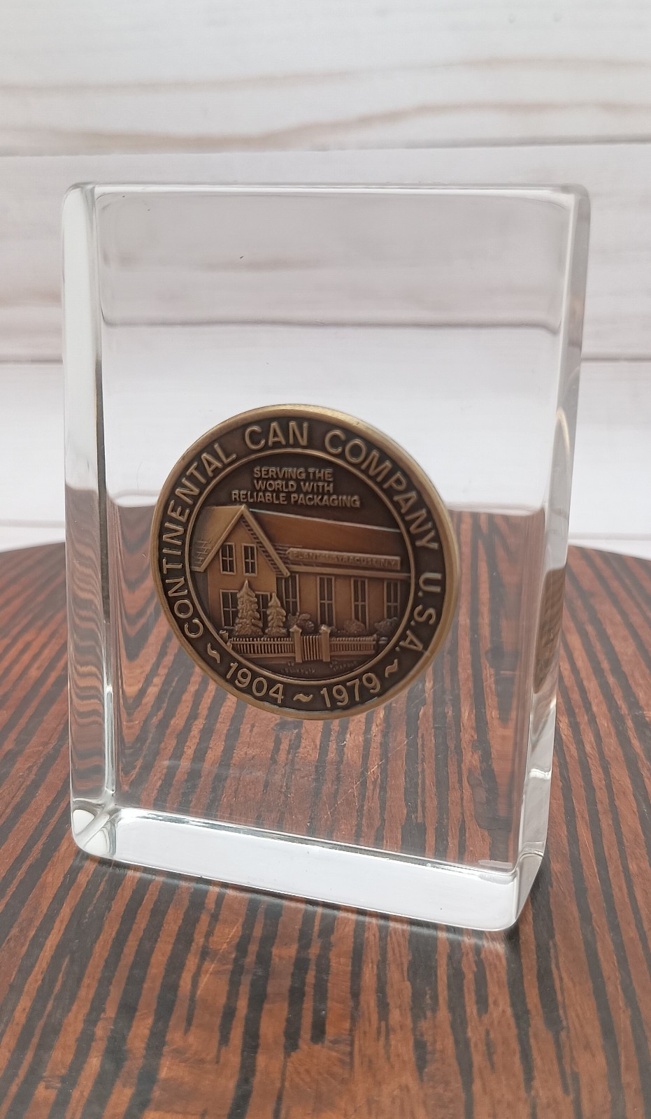 Continental Can Co. 1904 - 1979 USA 75th Anniversary Coin Paperweight