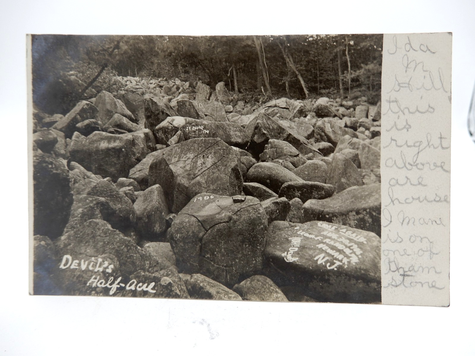 Neshanic Sourland Mountain NJ RPPC Real Photo Postcard Devil's Half Acre #2
