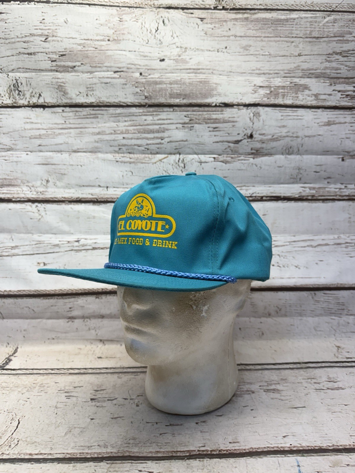 VTG El Coyote Tex-Mex Food & Drink Restaurant Strapback Rope Trucker Hat Cap