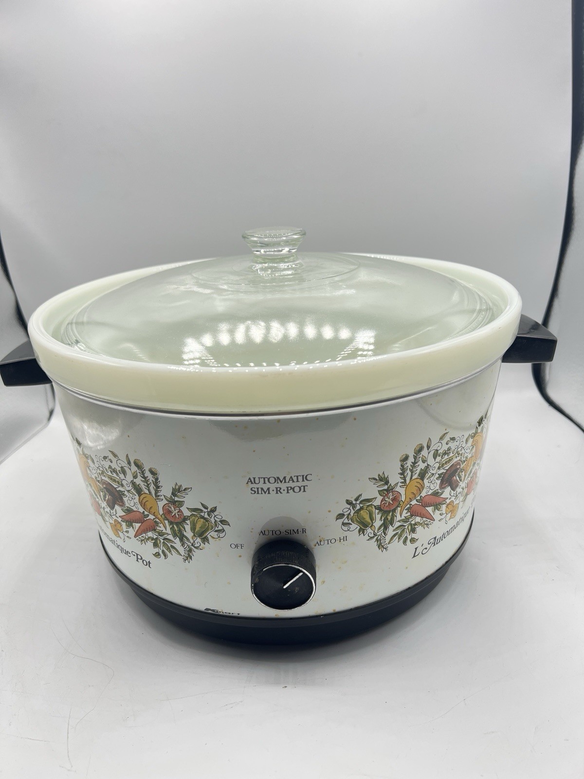 Vtg 1970s Spice of Life L'Automatique 5 Qt Sim-R-Pot Corningware Pyrex Slow Cook