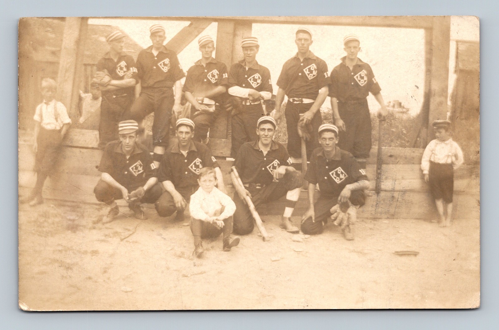 LOOM baseball team circa 1904-1918 AZO RPPC