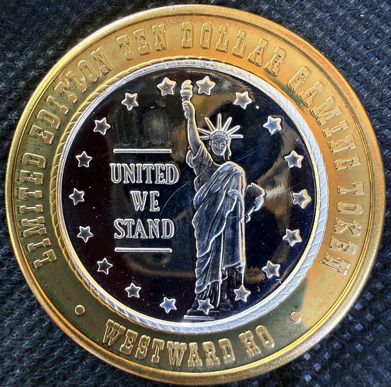 ⭐️WESTWARD HO UNITED WE STAND CASINO Limited Edition 999% .6 Oz Pure Silver StrK ⭐️WESTWARD HO UNITED WE STAND CASINO Limited Edition 999% .6 Oz Pure Silver StrK
