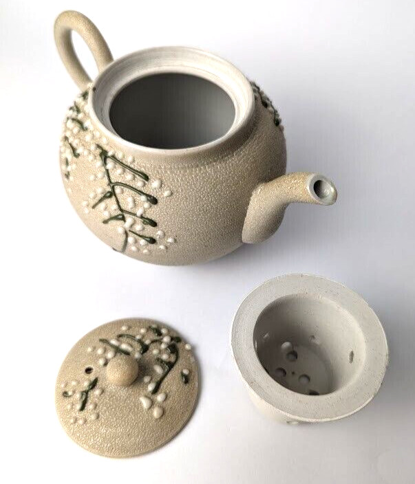 Japanese Moriage Tea Pot Strainer & Lid / Shark skin /Orange Peel glaze