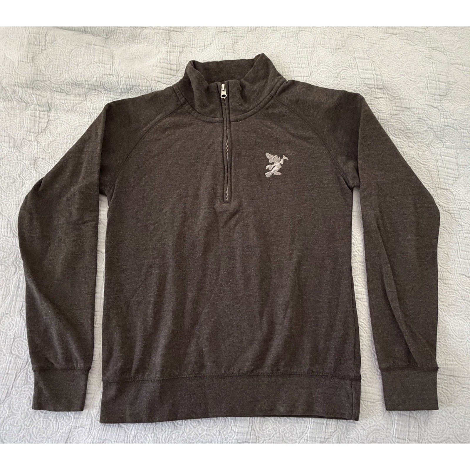 Walt Disney Imagineering Epcot Sorcerer Mickey Grey Quarter Zip Top Sweat Sz S