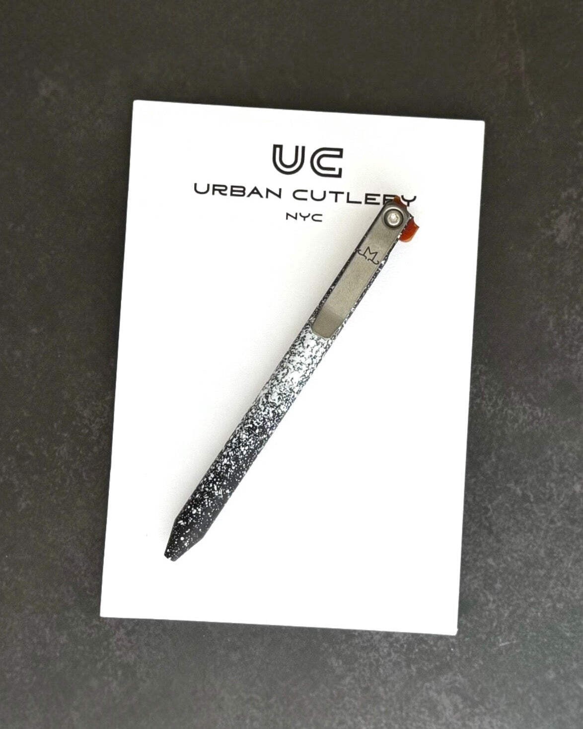 Maverick Customs Flipper Universal Pen - Black/White Splatter Aluminum - Butters