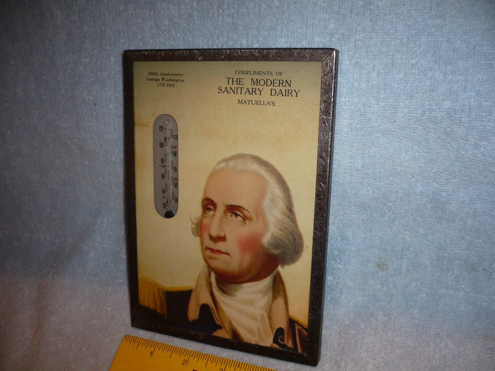 matuella's Dairy Thermometer hazelton pa. 1931 george washington working cond.