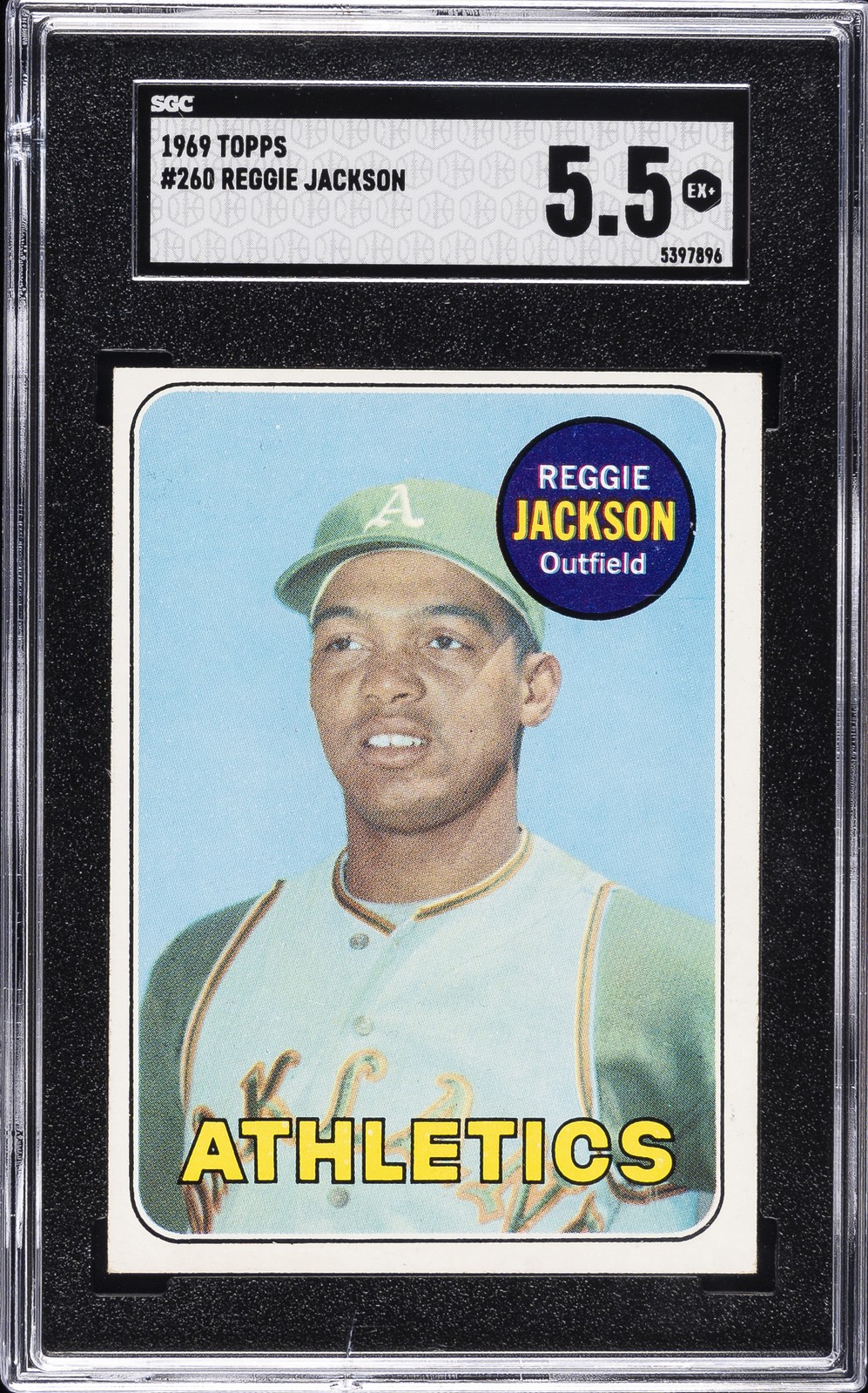 1969 TOPPS #260 REGGIE JACKSON SGC 5.5